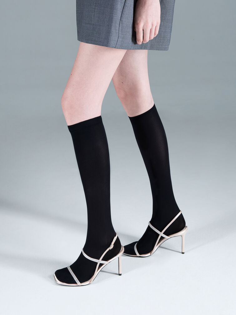 Arona Satin Crystal-Embellished Stiletto-Heel Sandals, Nude, hi-res