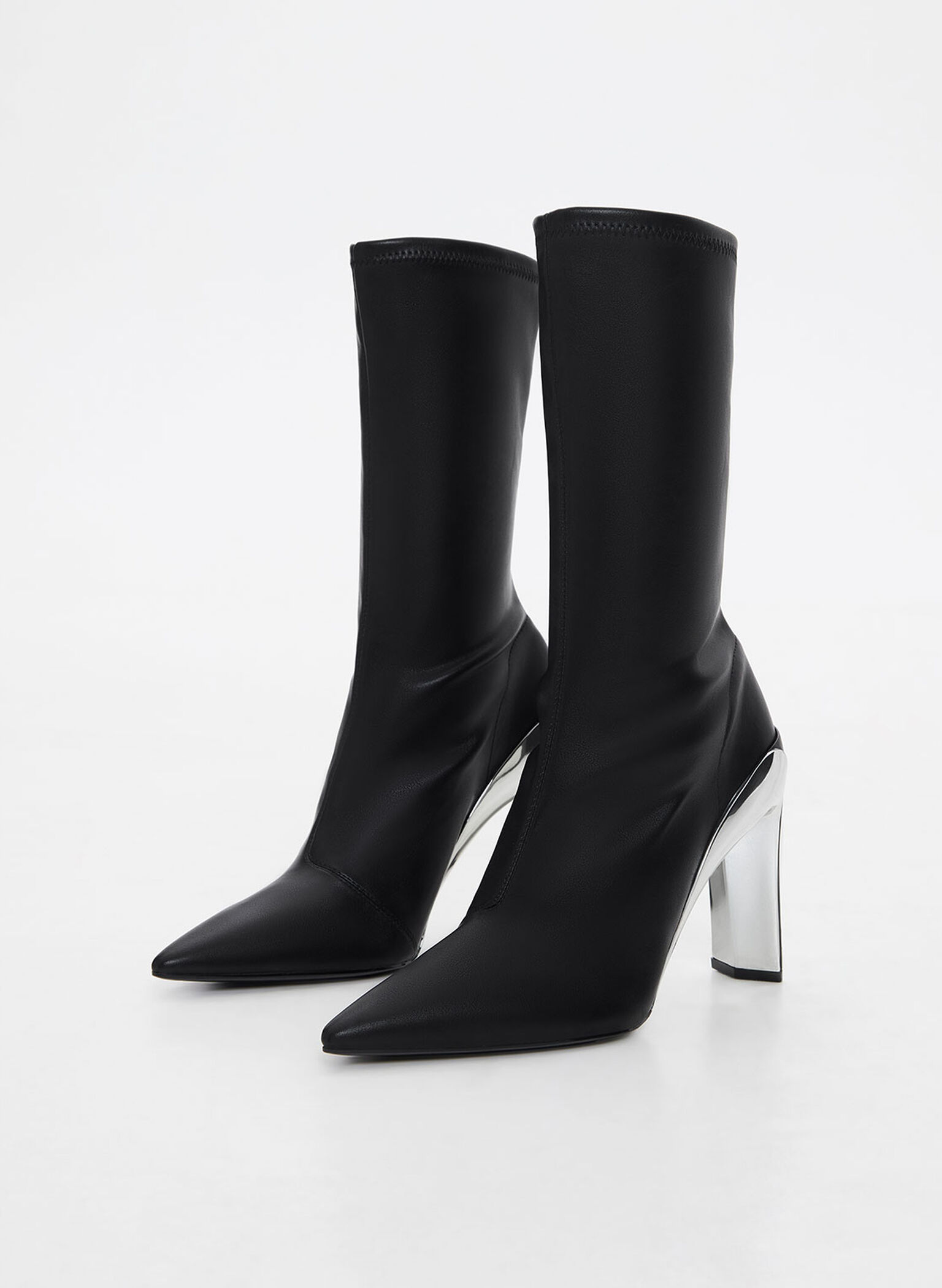 Devon Metallic Blade-Heel Ankle Boots, Black, hi-res