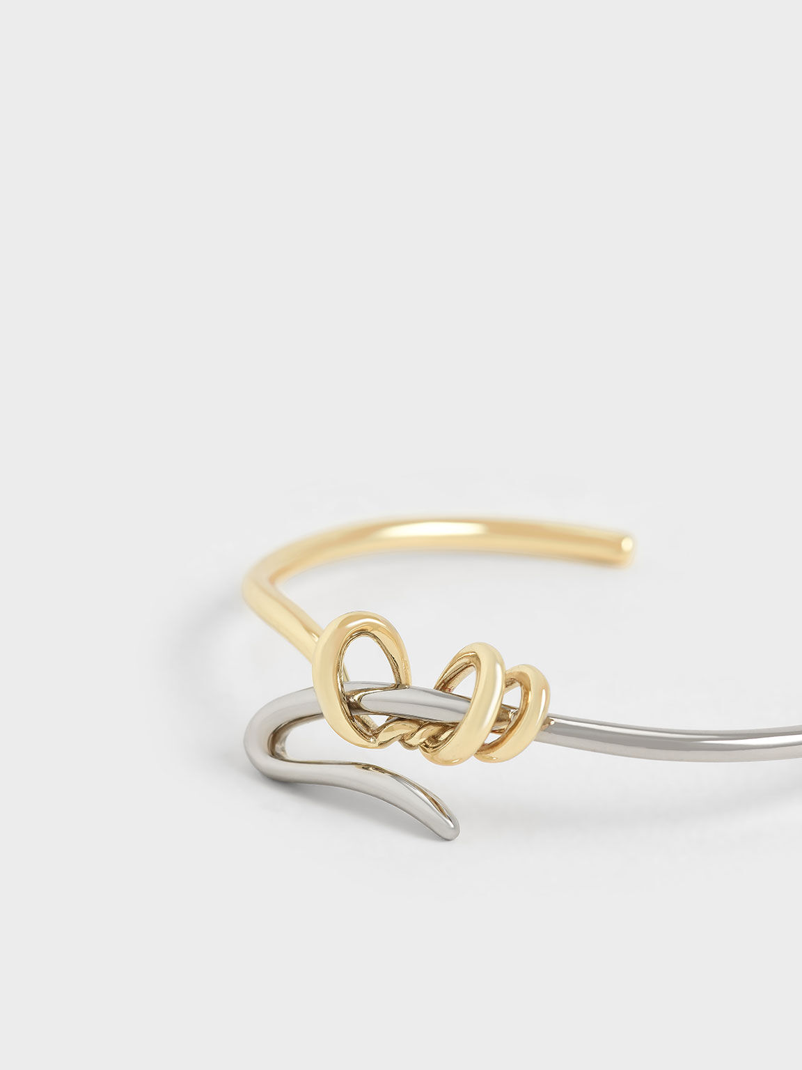 Two-Tone Sculptural Cuff Bracelet, Gold, hi-res