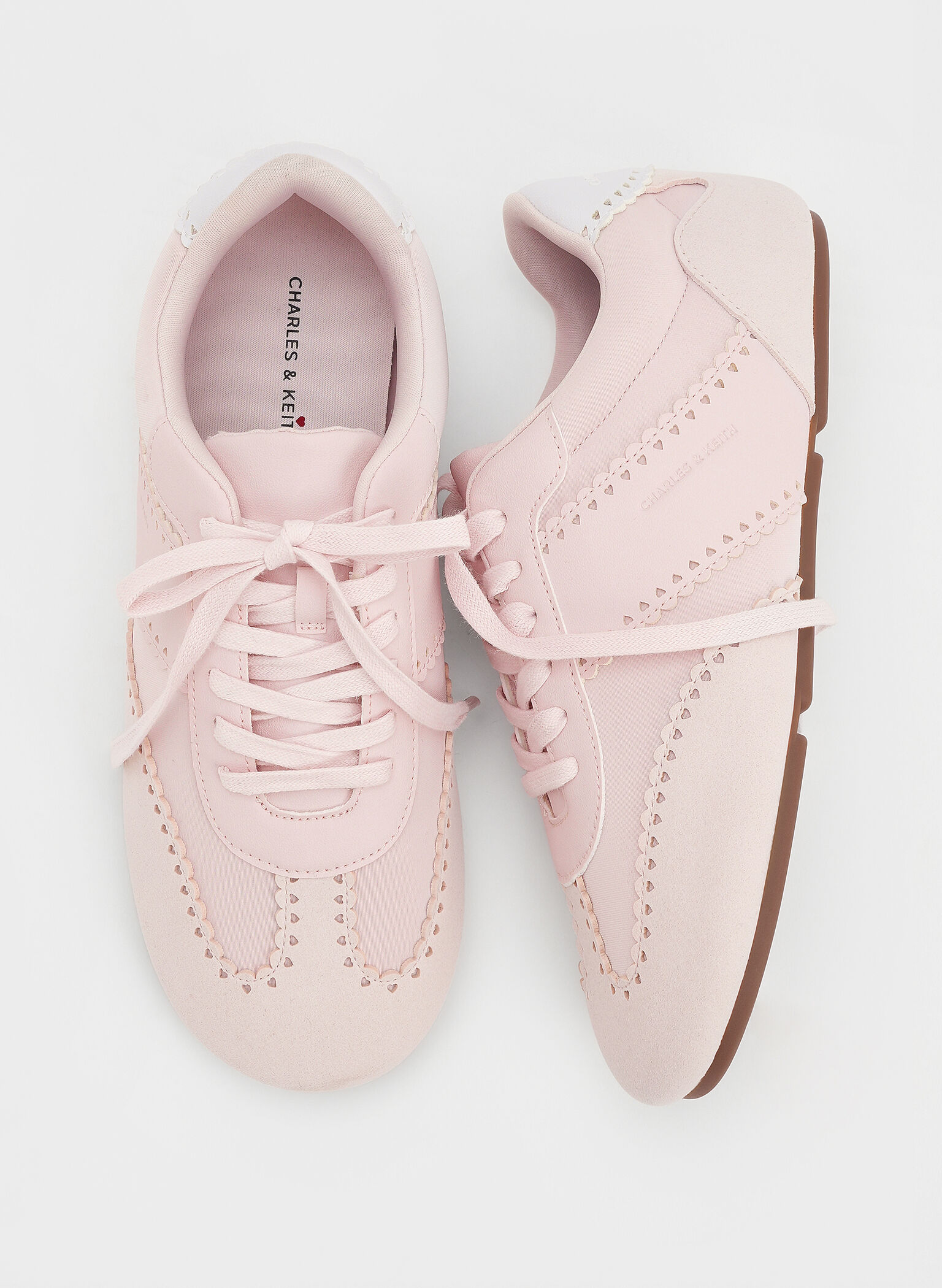 Cece Heart Sheer-Lace Sneakers, Light Pink, hi-res