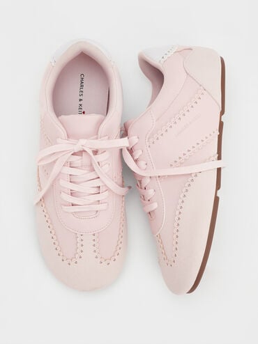 Cece Heart Sheer-Lace Sneakers, Light Pink, hi-res