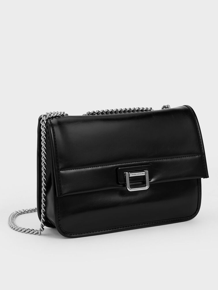 Neva Chain-Strap Shoulder Bag, Noir, hi-res