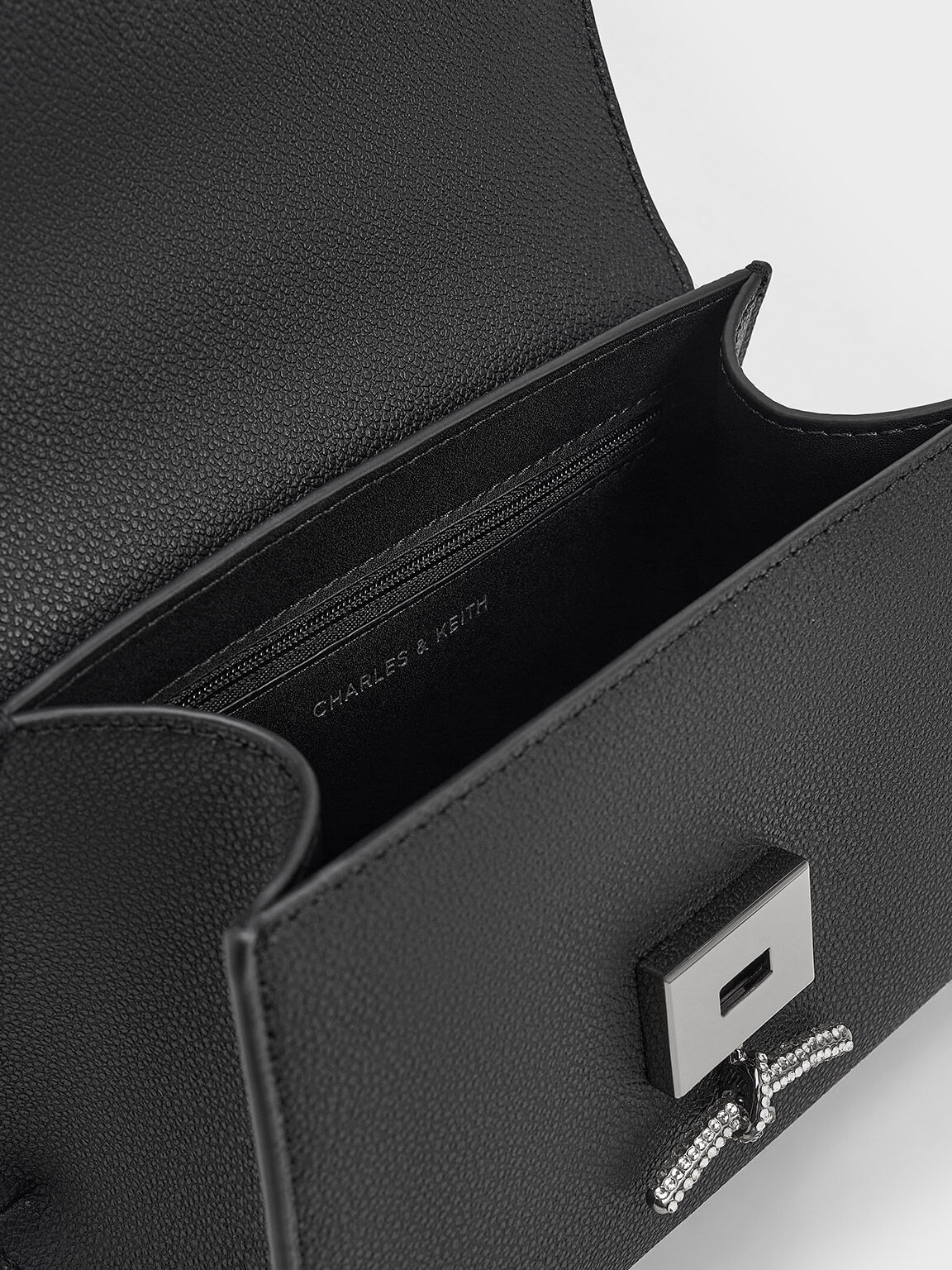Charles and keith metallic accent push lock bag hot sale