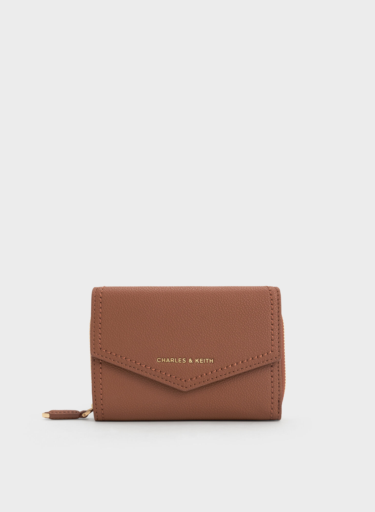 Stitch Trim Envelope Wallet, Chocolate, hi-res