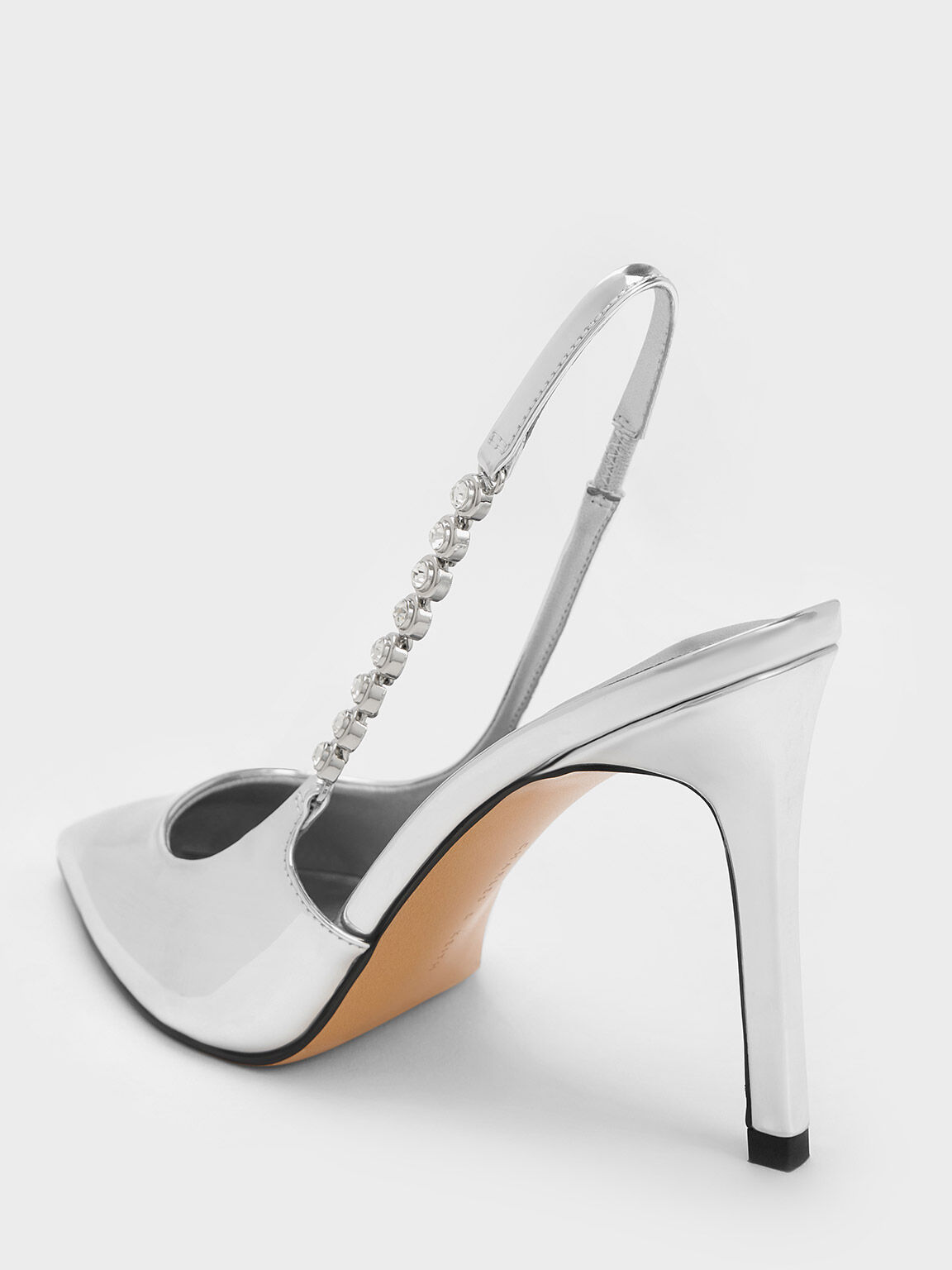 Silver pumps with strap hotsell