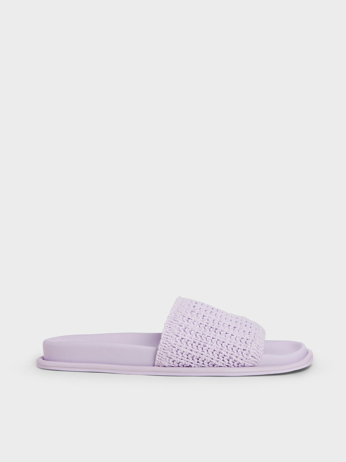 Knitted Slide Sandals, Lilac, hi-res