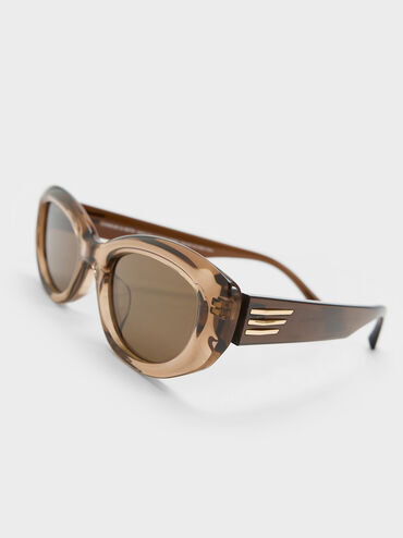 Birdie Recycled Acetate Sunglasses, Chestnut Brown, hi-res