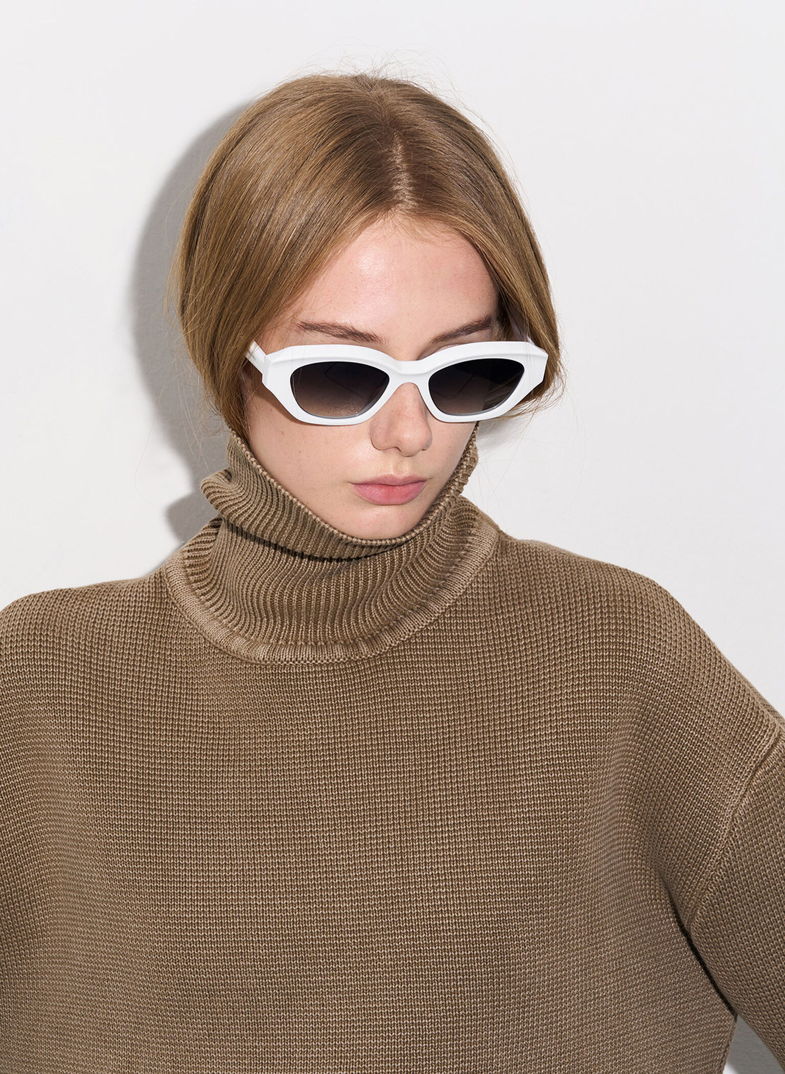 Onyx Recycled Acetate Cat-Eye Sunglasses, White, hi-res