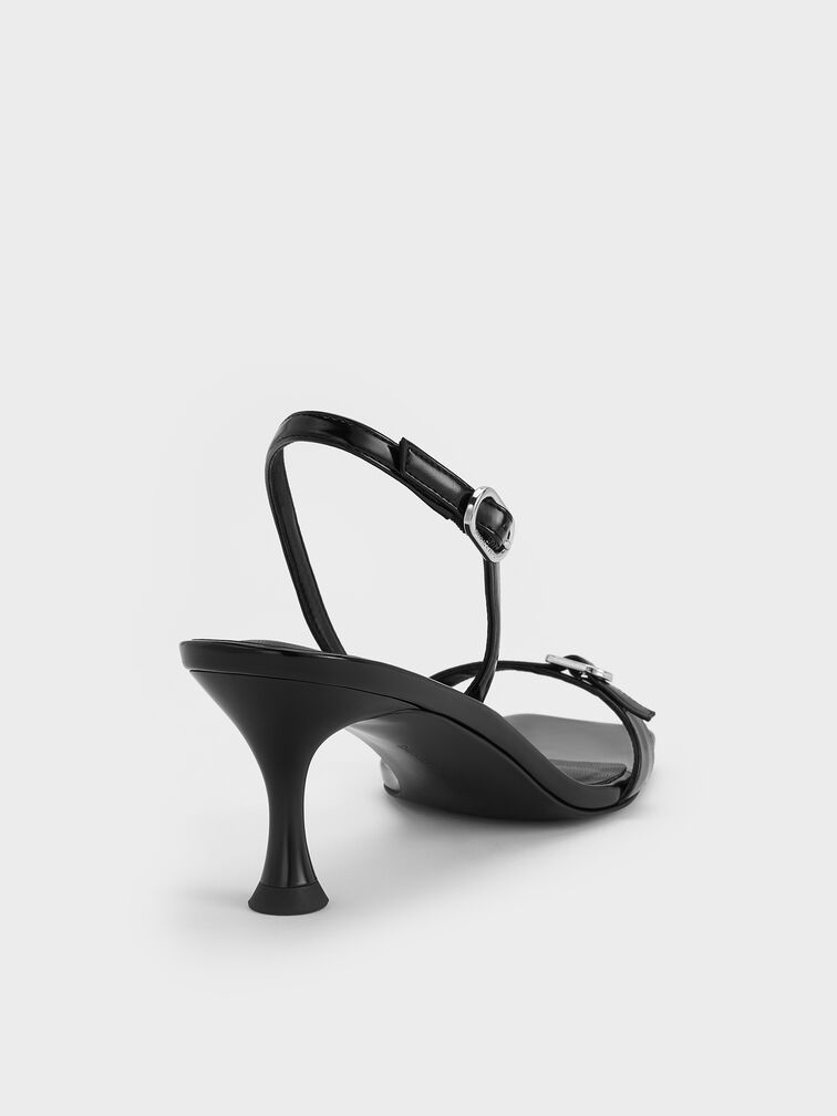 Buckled Slingback Kitten Heels, Black Box, hi-res
