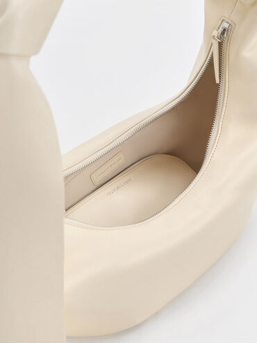 Toni Knotted Crescent Hobo Bag, Chalk, hi-res