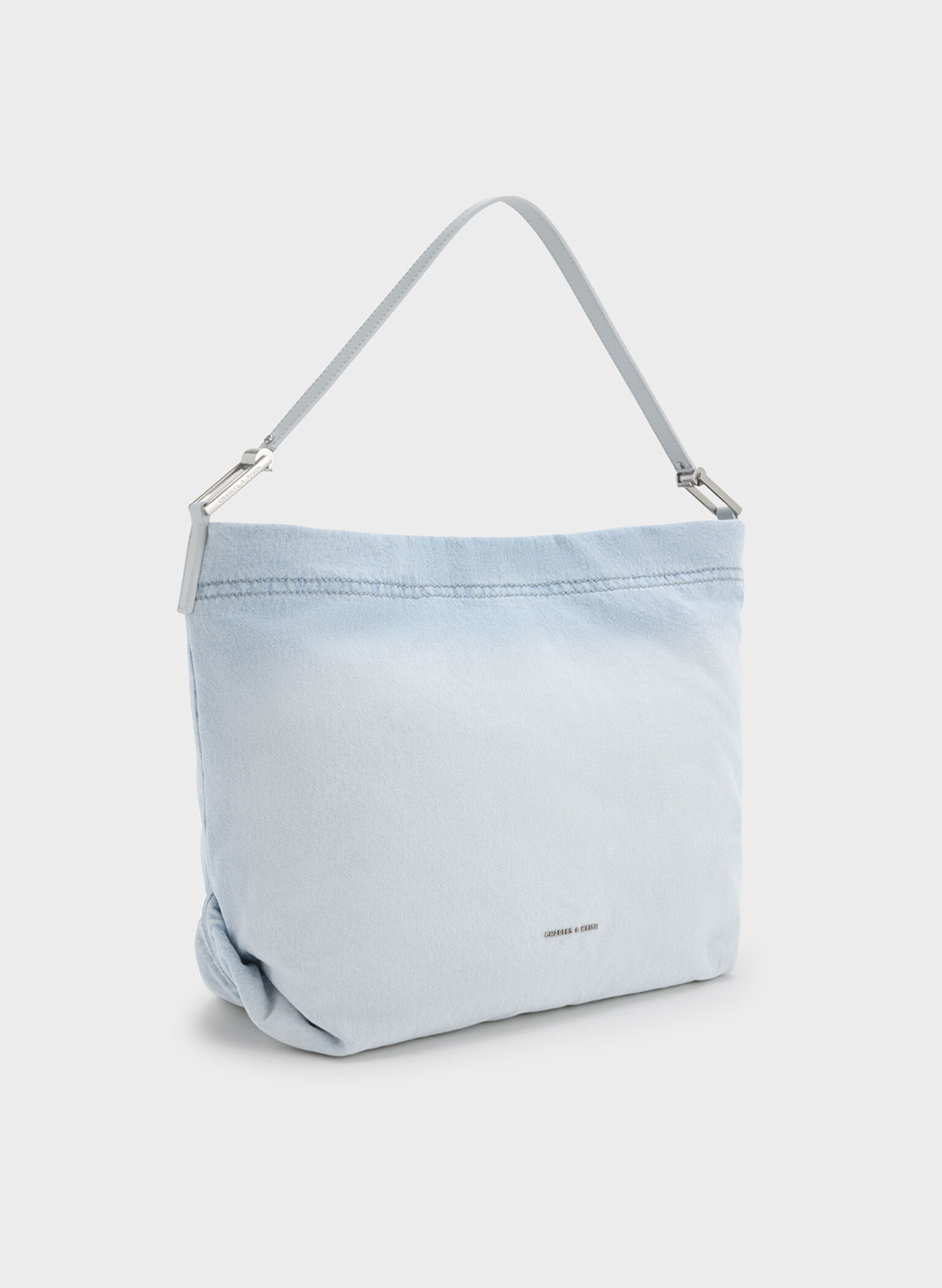 Sianna Denim Slouchy Hobo Bag, Light Washed Denim, hi-res