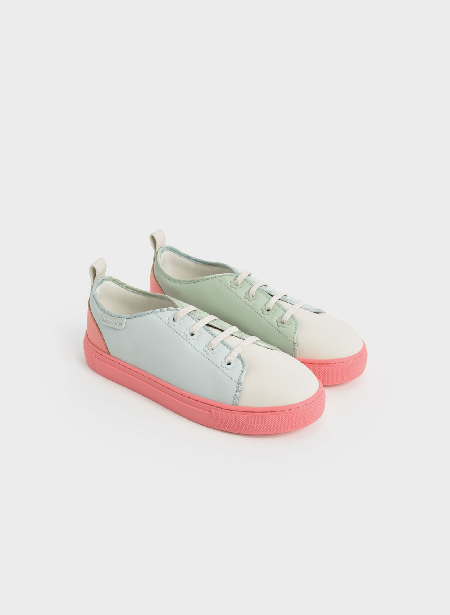 Girls' Colour-Block Sneakers, Green, hi-res