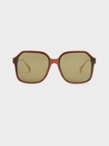 Acetate Butterfly Sunglasses, Clay, hi-res