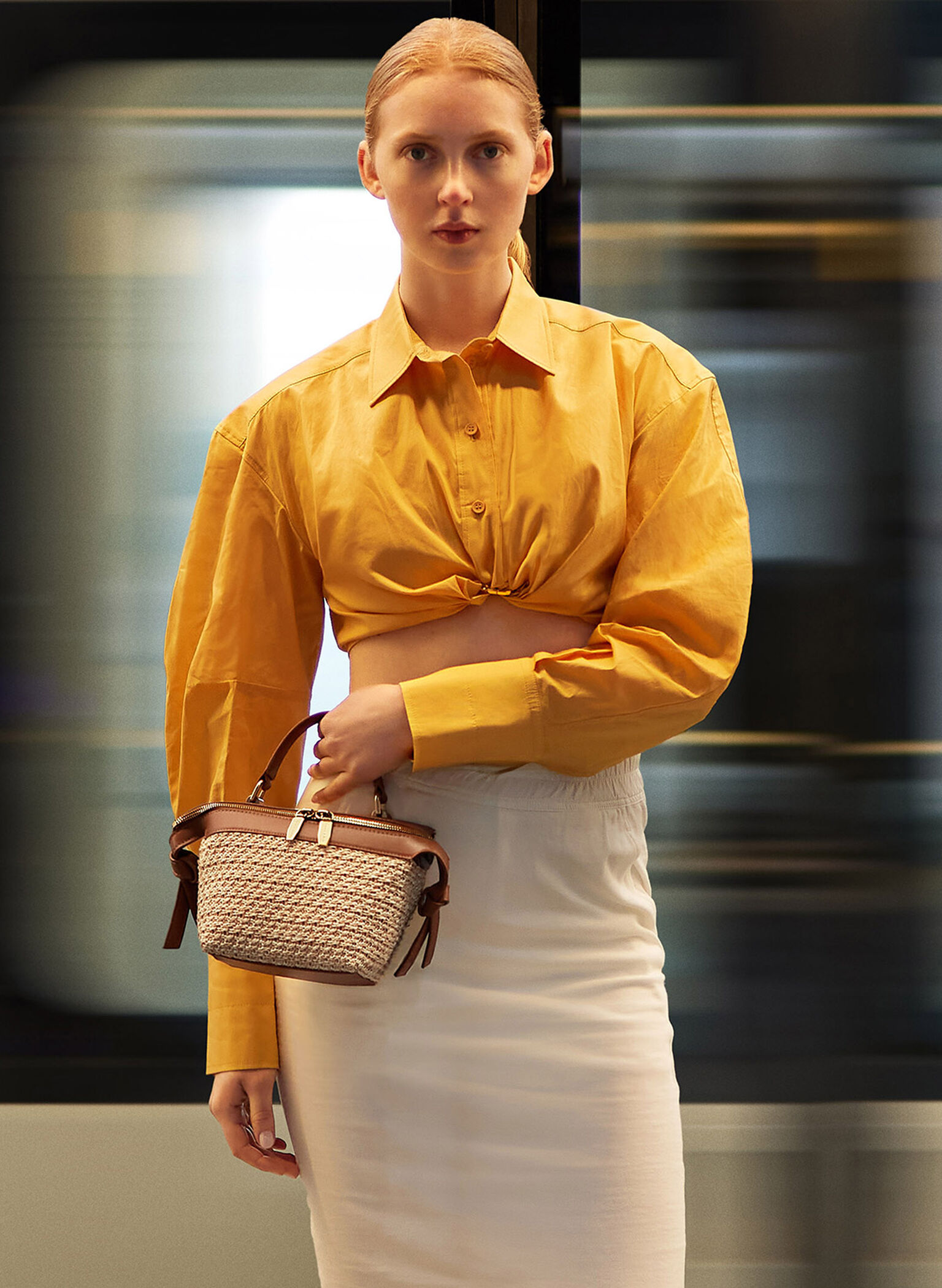 Aurelie Raffia Knotted Top Handle Bag, Multi, hi-res