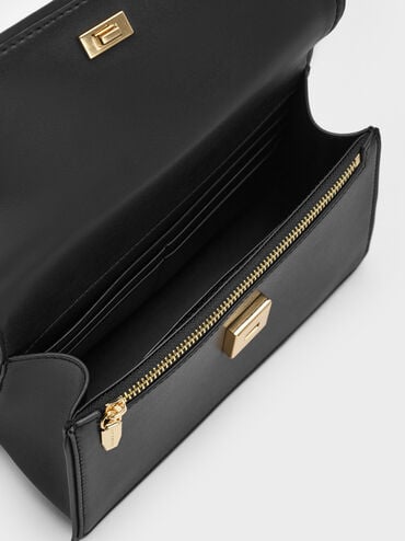 Arlet Belted Top Handle Bag, Black, hi-res