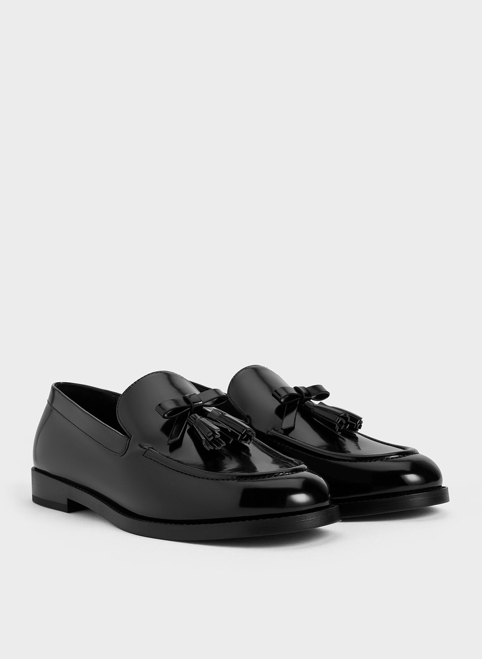 Bow Tassel Loafers, Black Box, hi-res
