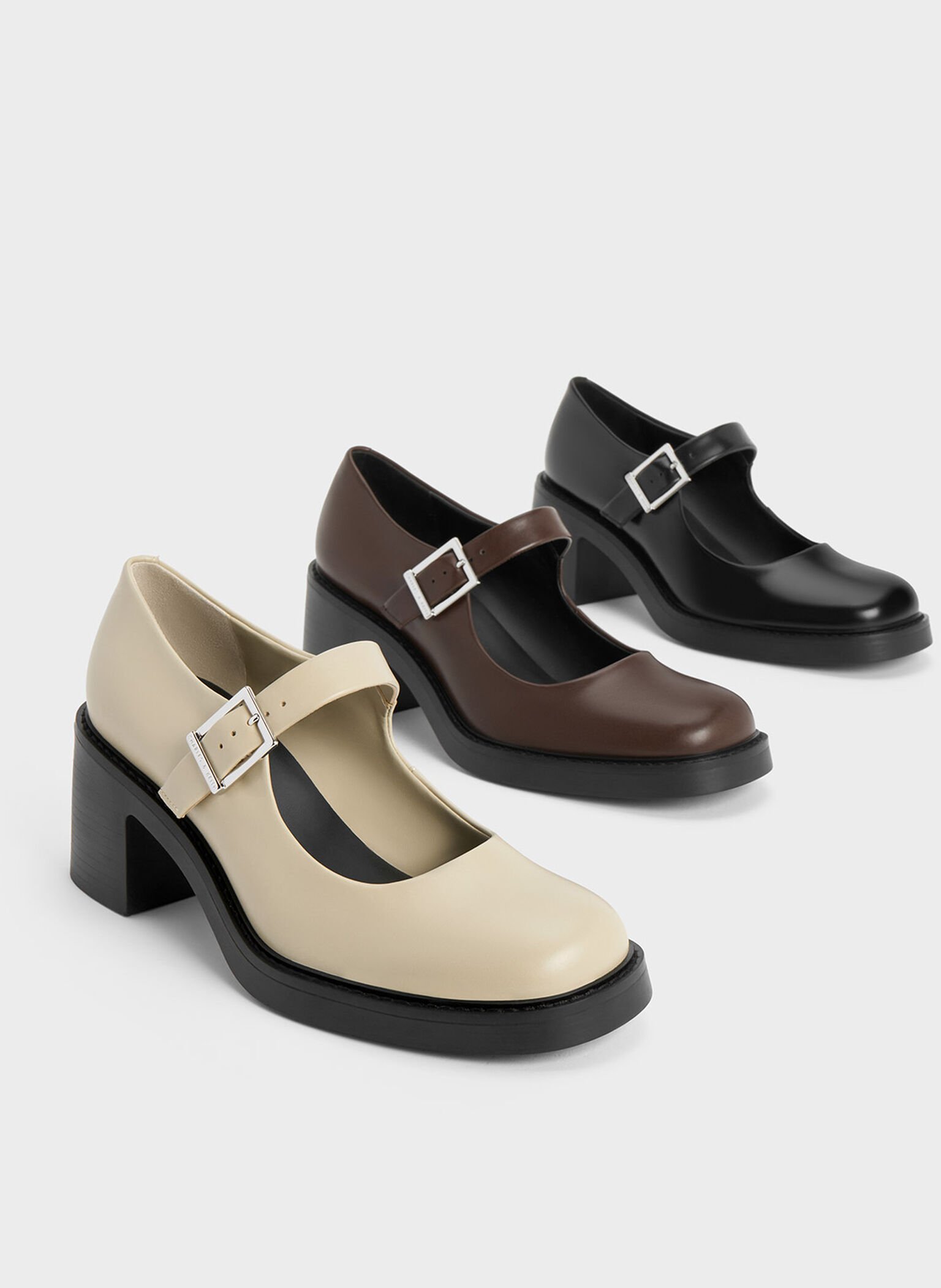 Hester Mary Jane Block-Heel Pumps, Dark Brown, hi-res