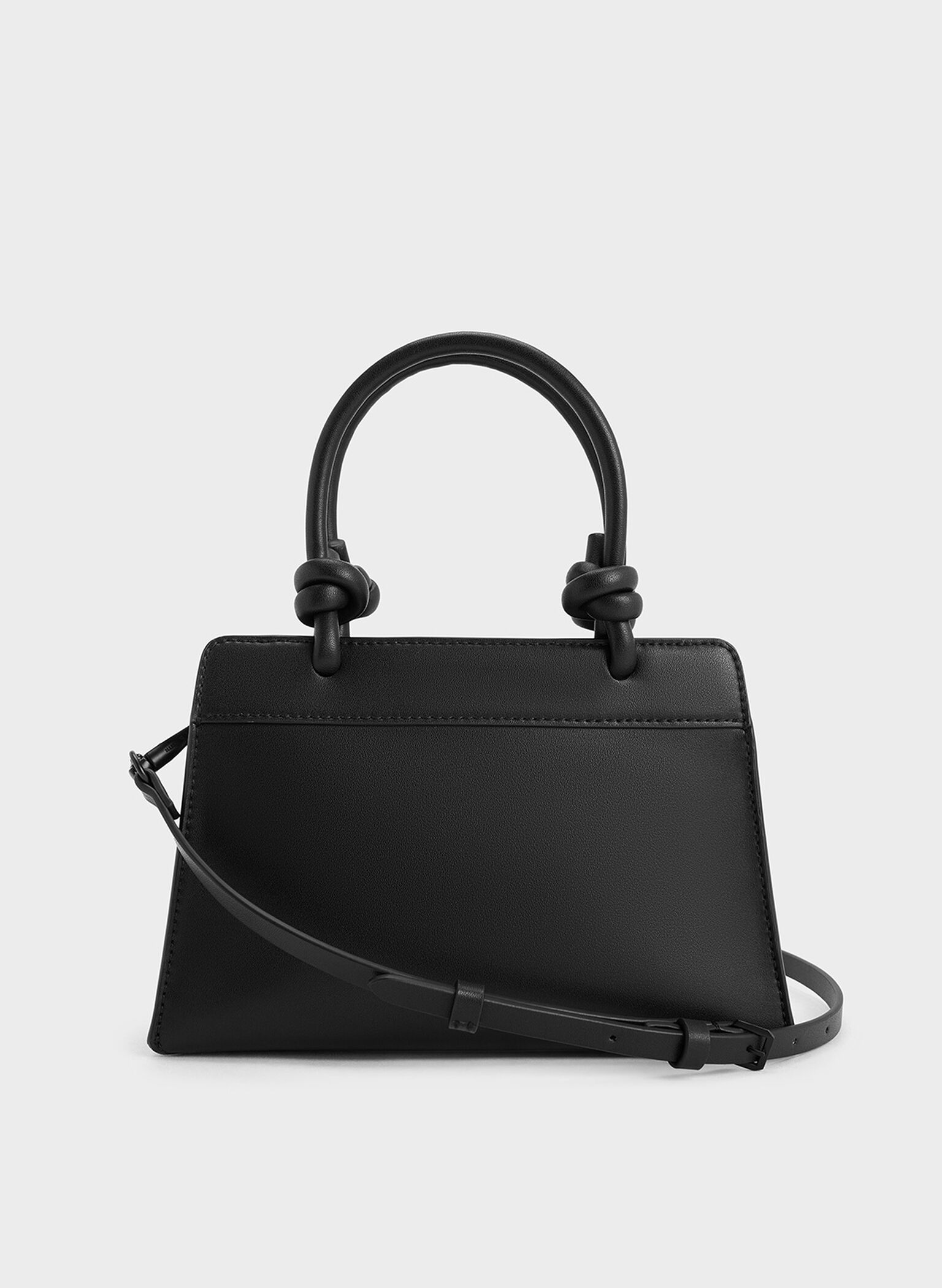 Sabine Knotted-Handle Trapeze Tote Bag, Jet Black, hi-res