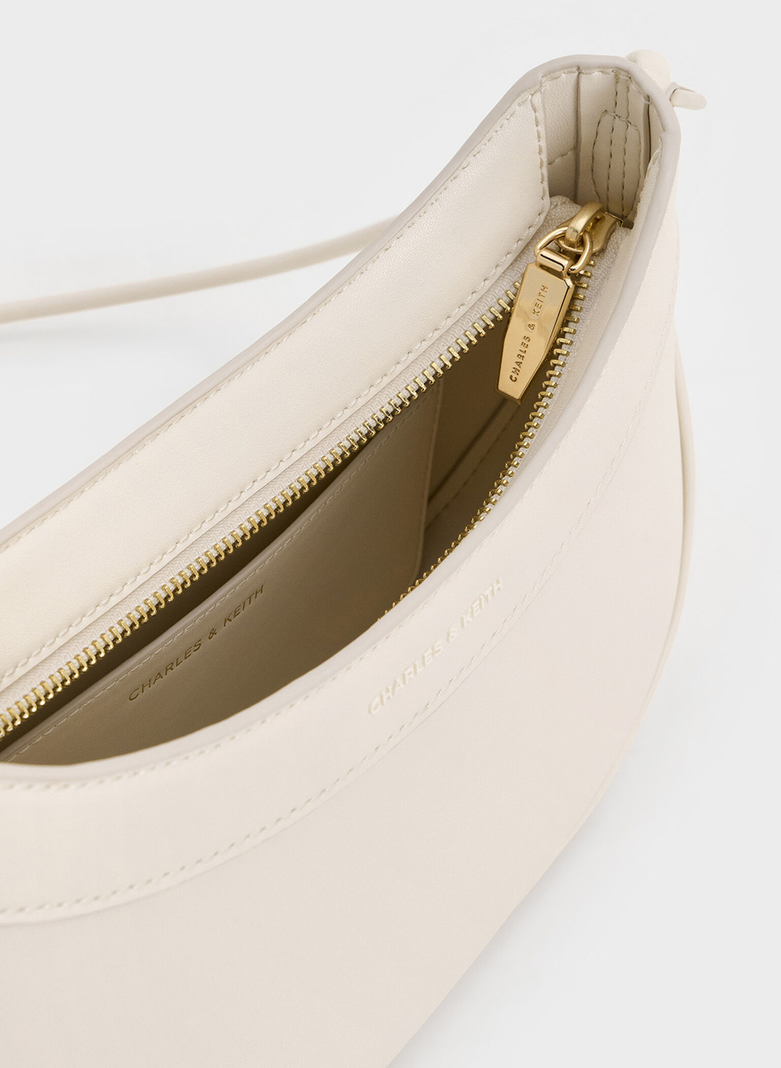 Sabine Knotted-Strap Curved Shoulder Bag, Cream, hi-res