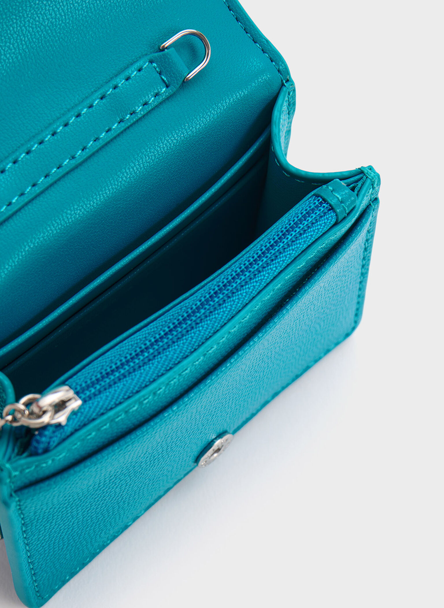 Micaela Quilted Card Holder, Blue, hi-res