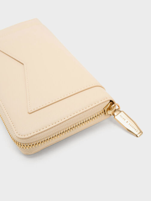 Gaia Zip-Around Wallet, Beige, hi-res