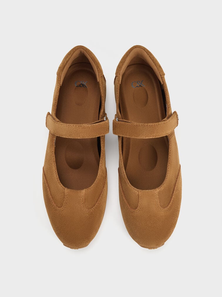Jace Suede Mary Janes, Brown, hi-res