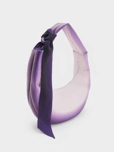 Toni Gradient Knotted Crescent Hobo Bag, Purple, hi-res