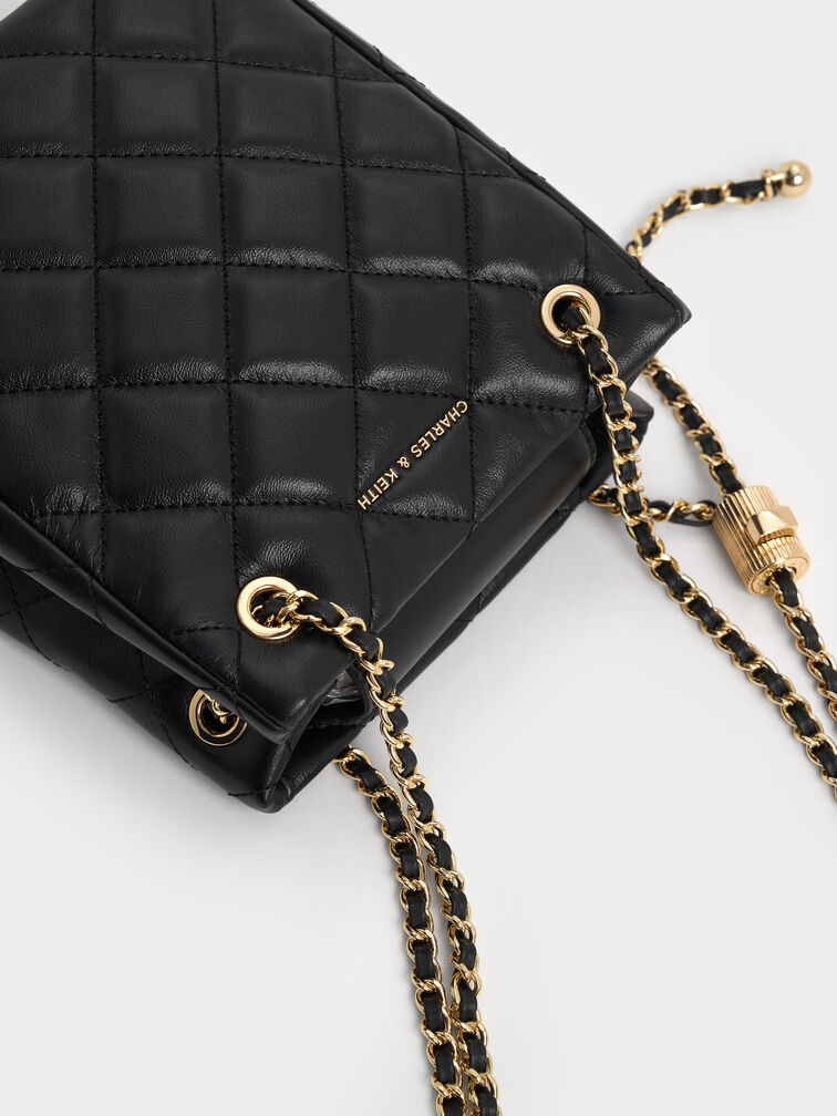 Alva Quilted Braided-Strap Shoulder Bag, Black, hi-res