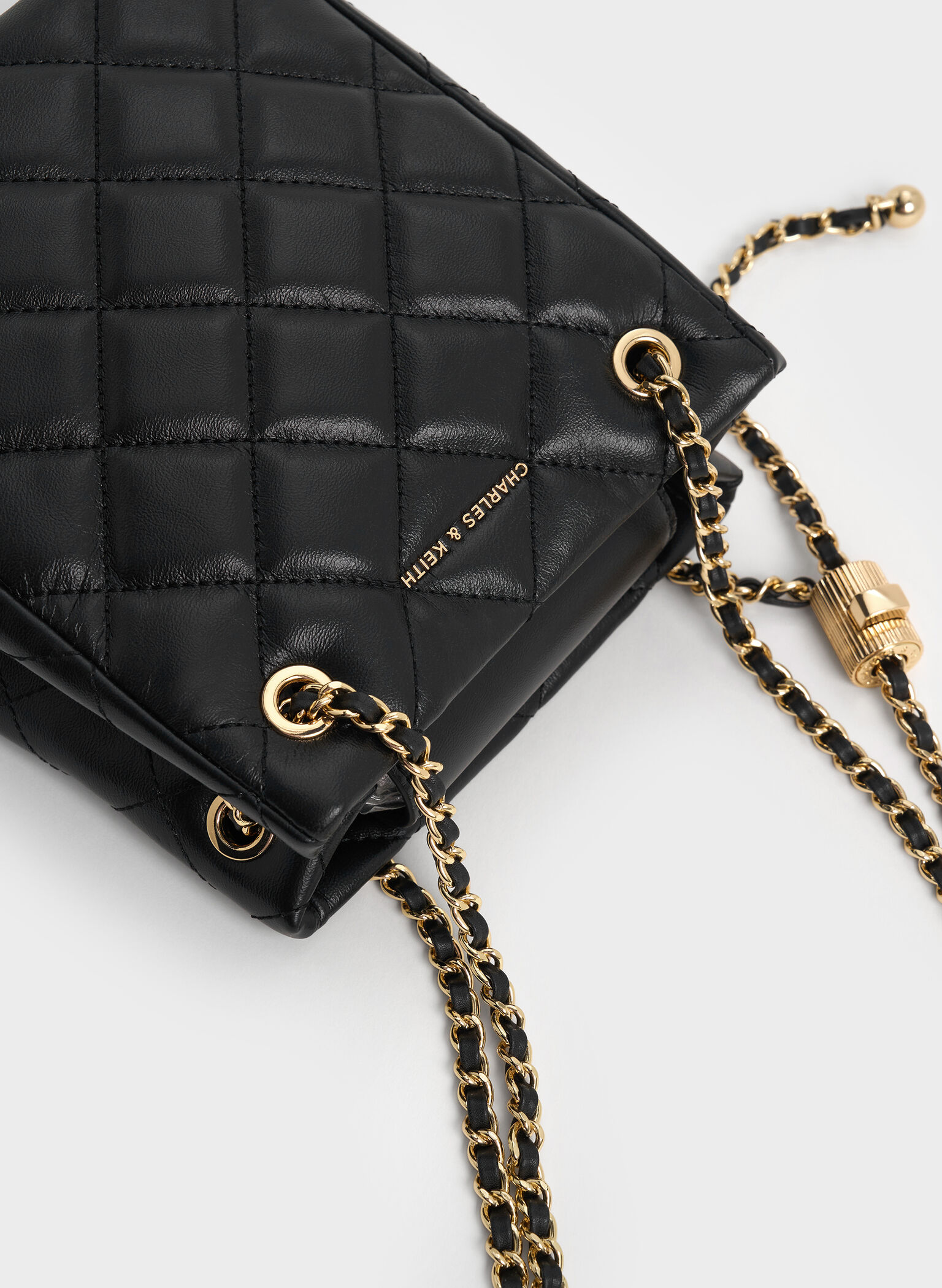 Alva Quilted Braided-Strap Shoulder Bag, Black, hi-res