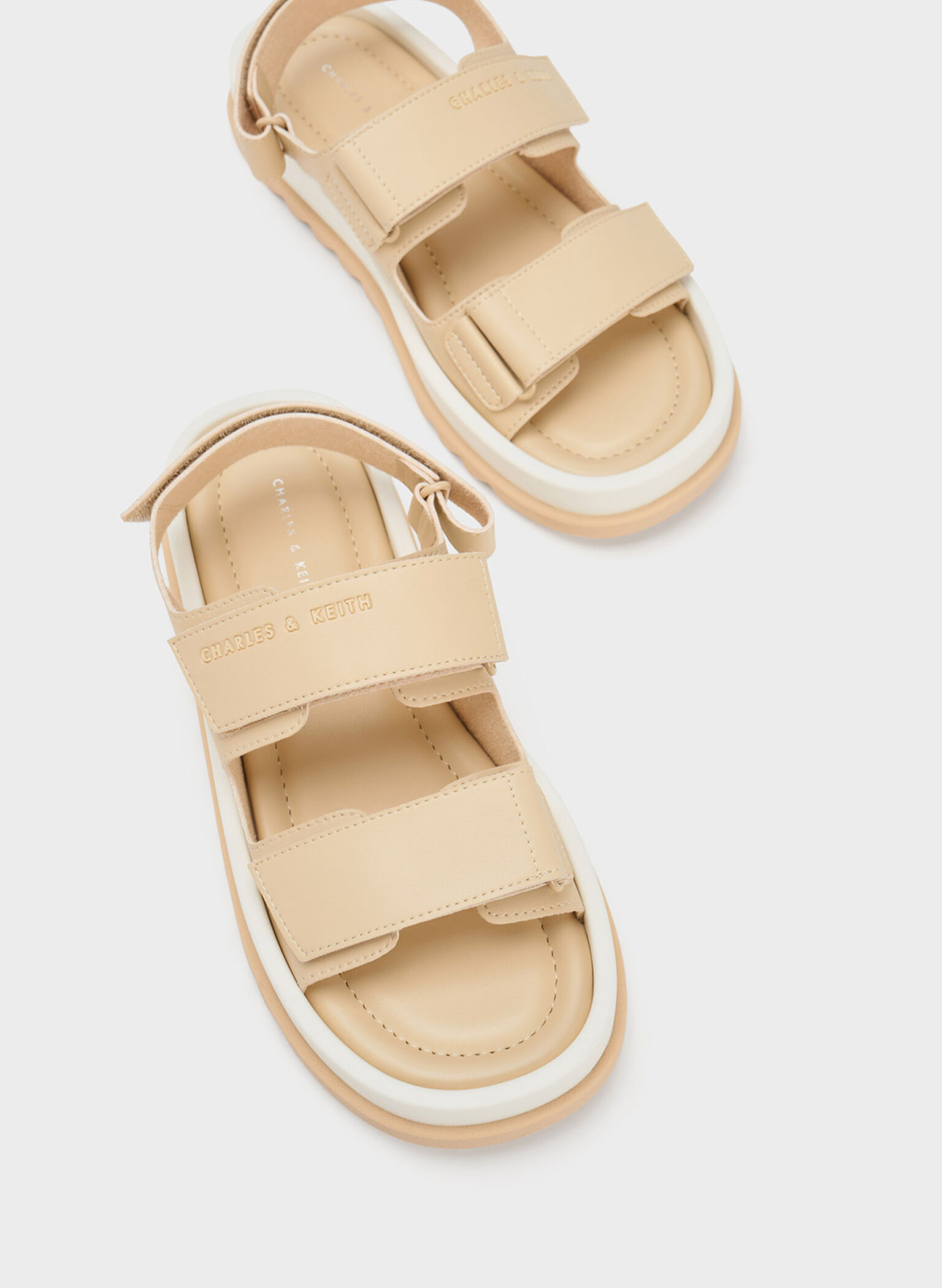 Buckled Sports Sandals, Sand, hi-res