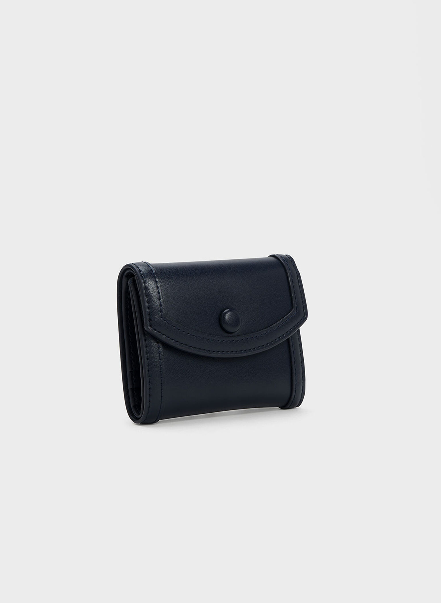 Alouette Contrast Trim Small Wallet, Navy, hi-res