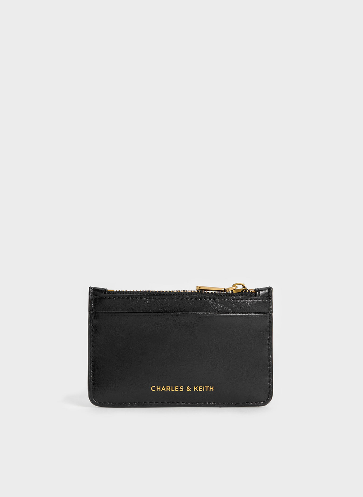 Donna Crinkle-Effect Panelled Card Holder, Black, hi-res