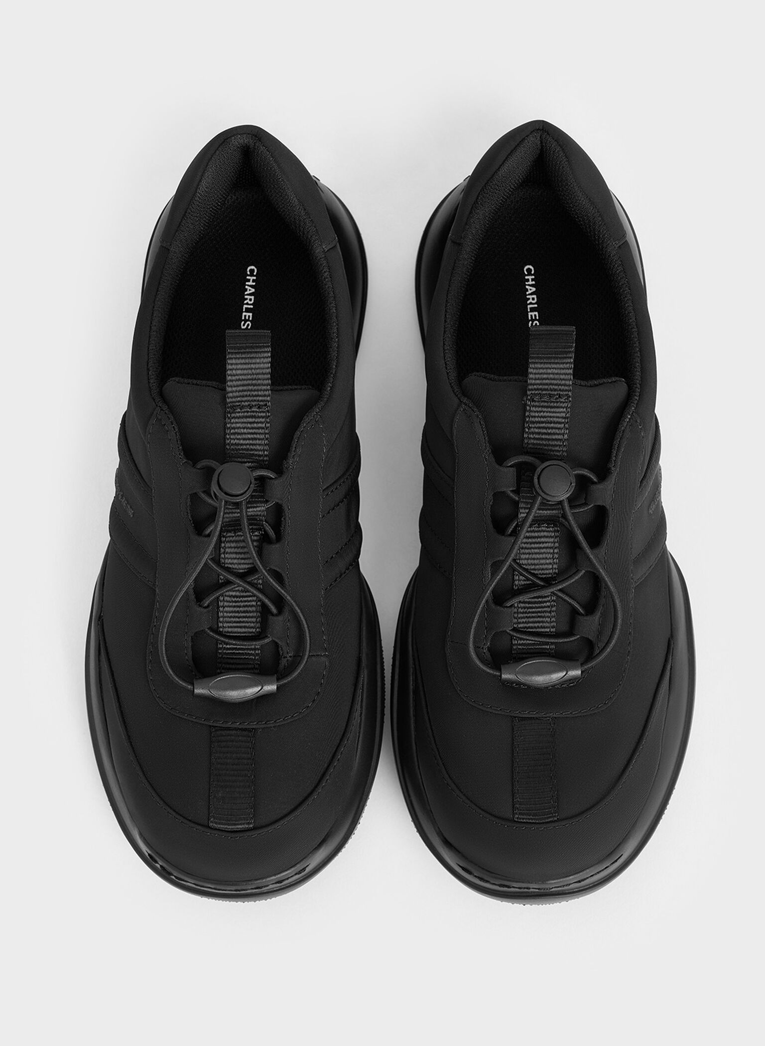 Casey Nylon Chunky Sneakers, Black Textured, hi-res