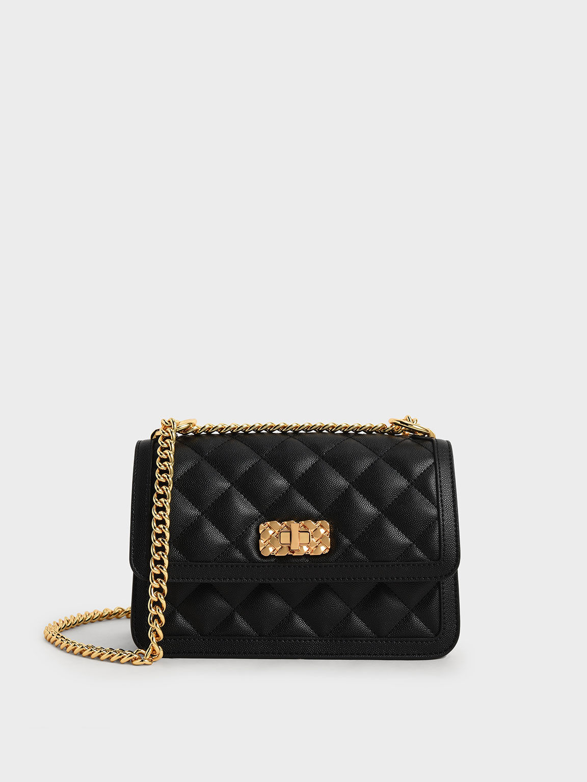 Charles and keith quilted chain shoulder bag outlet