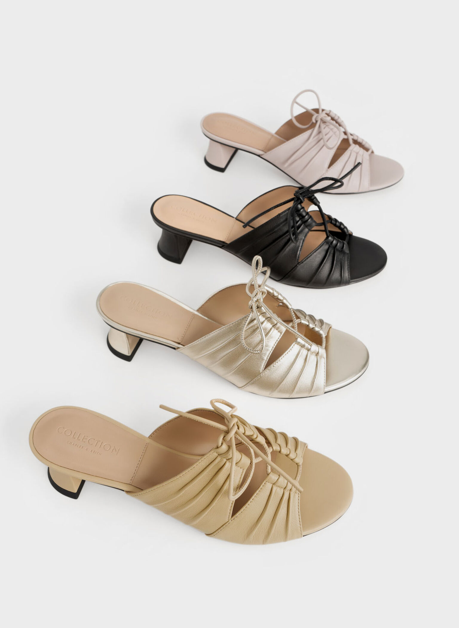 Landis Leather Round-Toe Mules, Black, hi-res