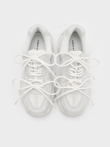 Gaskell Lace Chunky Sneakers, White, hi-res