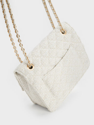 Cressida Tweed Chain Strap Bag, Chalk, hi-res