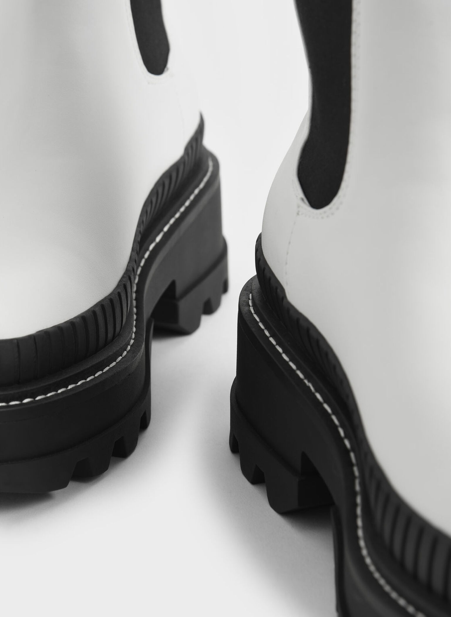 Rhys Chelsea Calf Boots, White, hi-res