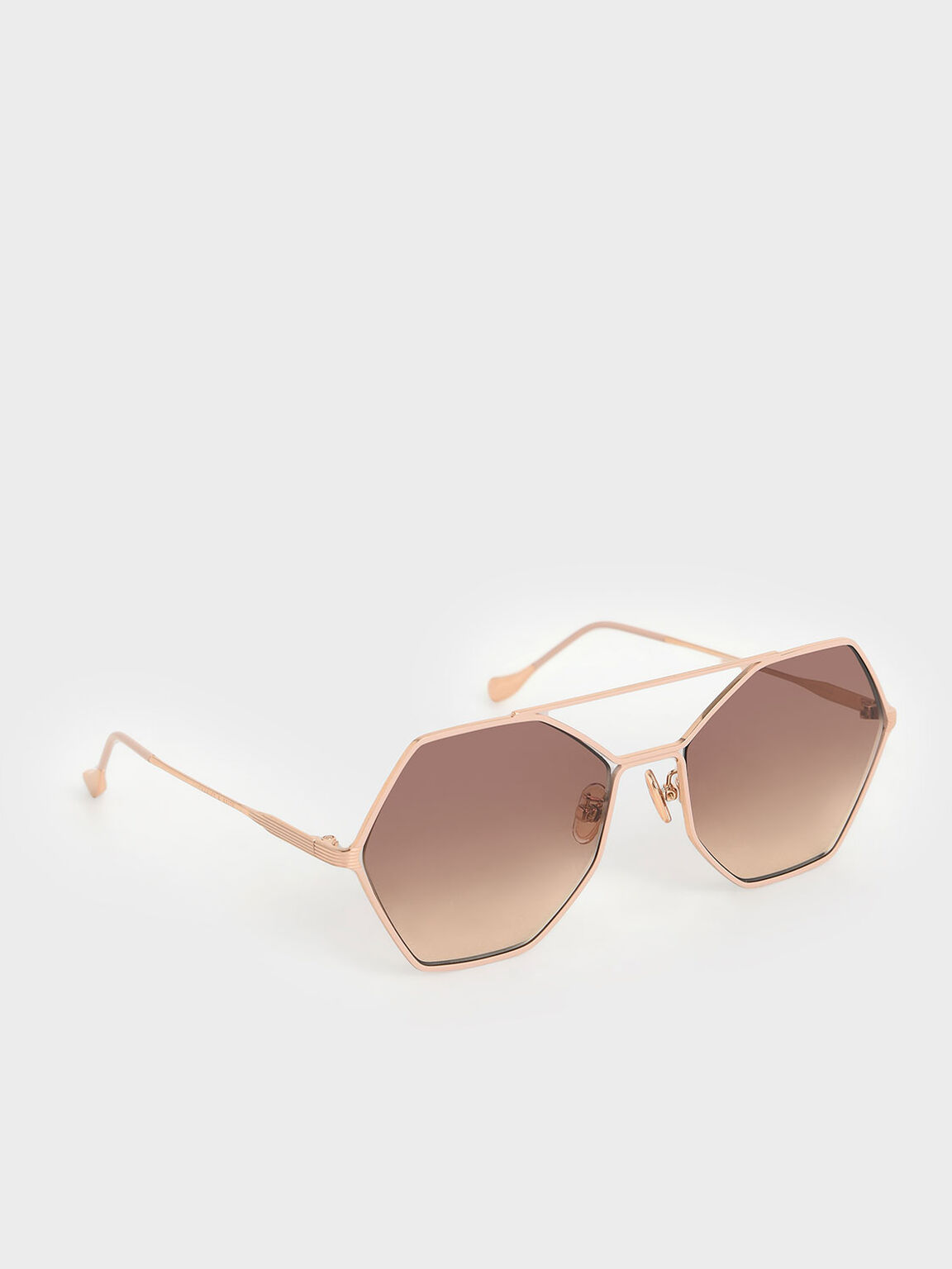 Gradient Tint Geometric Sunglasses, Pink, hi-res