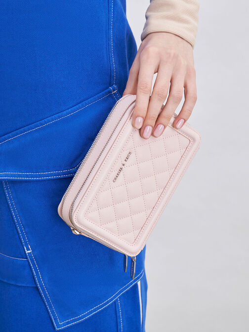 Danika Quilted Long Wallet - Pink