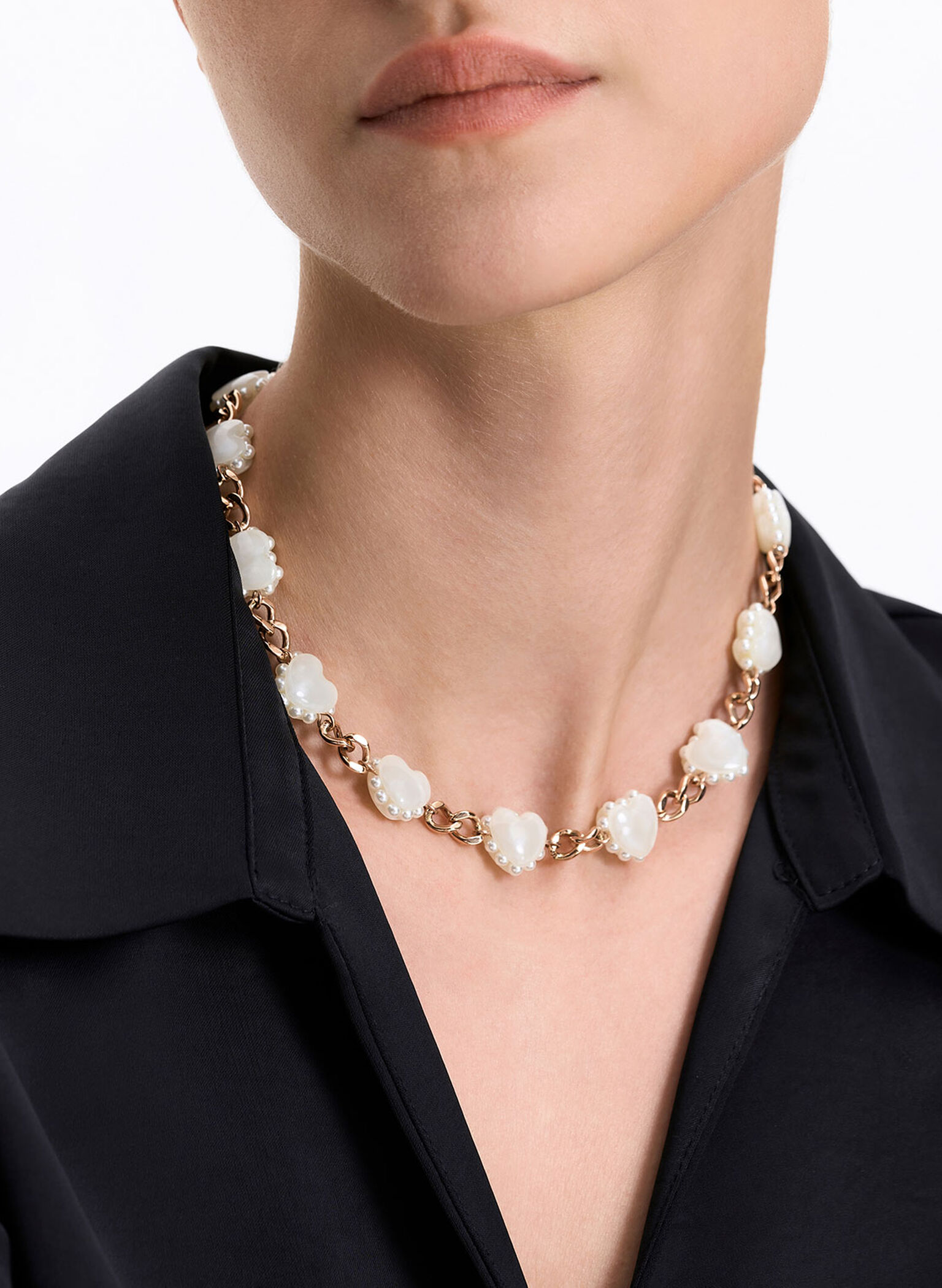 Heart Motif Choker Necklace, Gold, hi-res