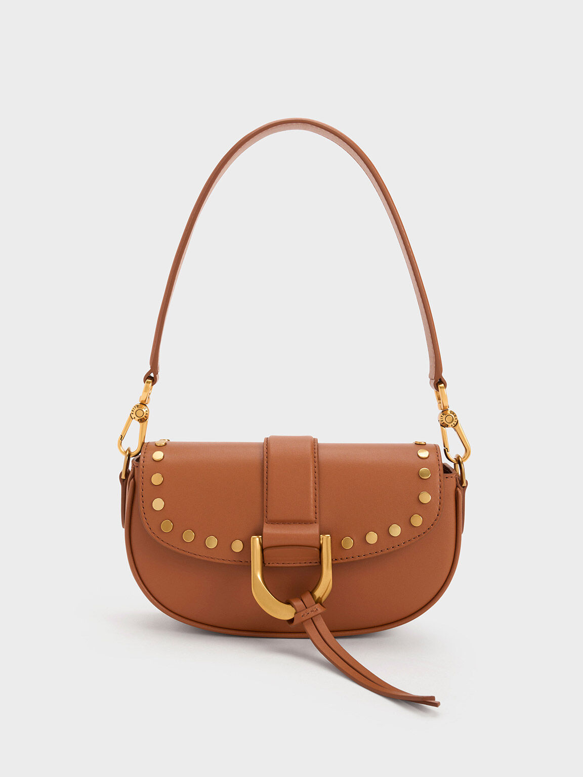 Studded leather shoulder discount bag