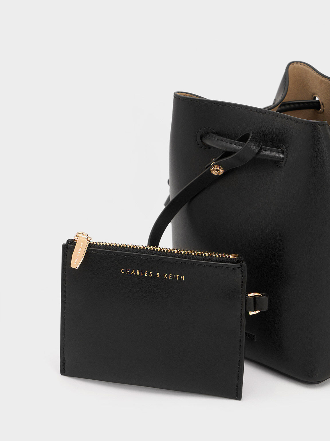 Black Cube Knotted Bucket Bag CHARLES KEITH UK
