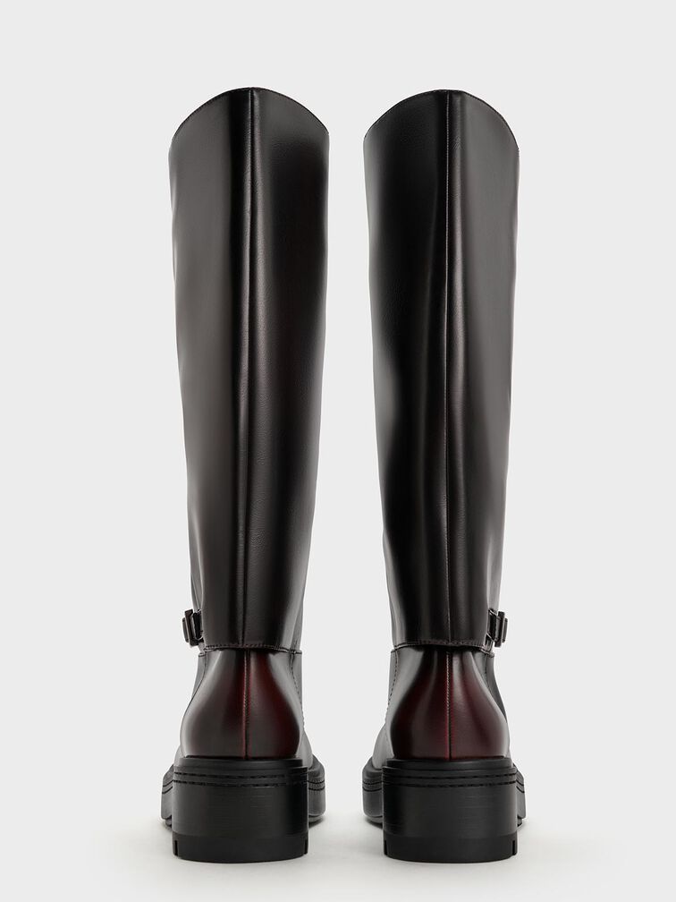 Davis Buckled Fold-Over Boots, Dark Brown, hi-res