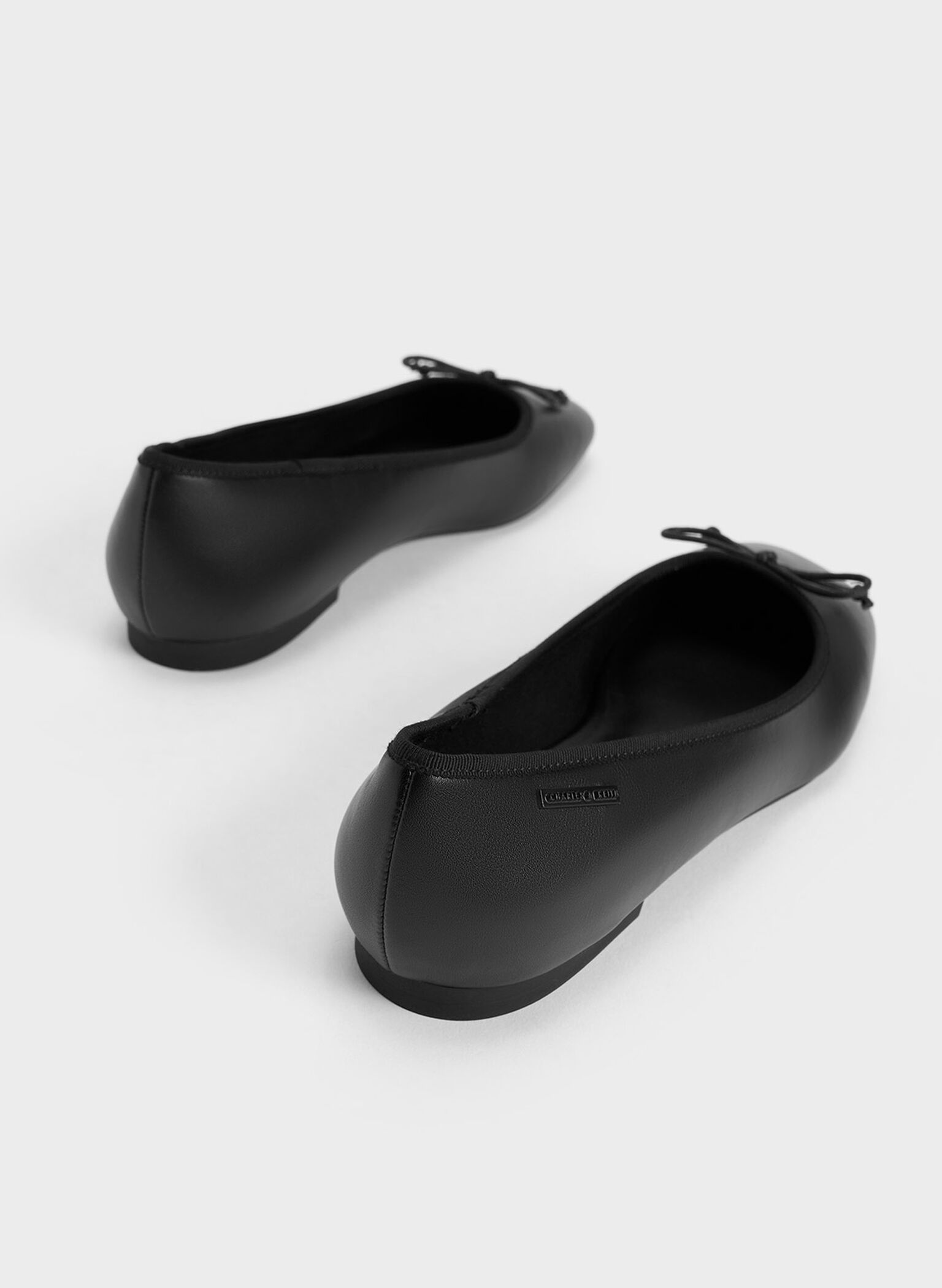 Rhea Bow Ballerinas, Black, hi-res