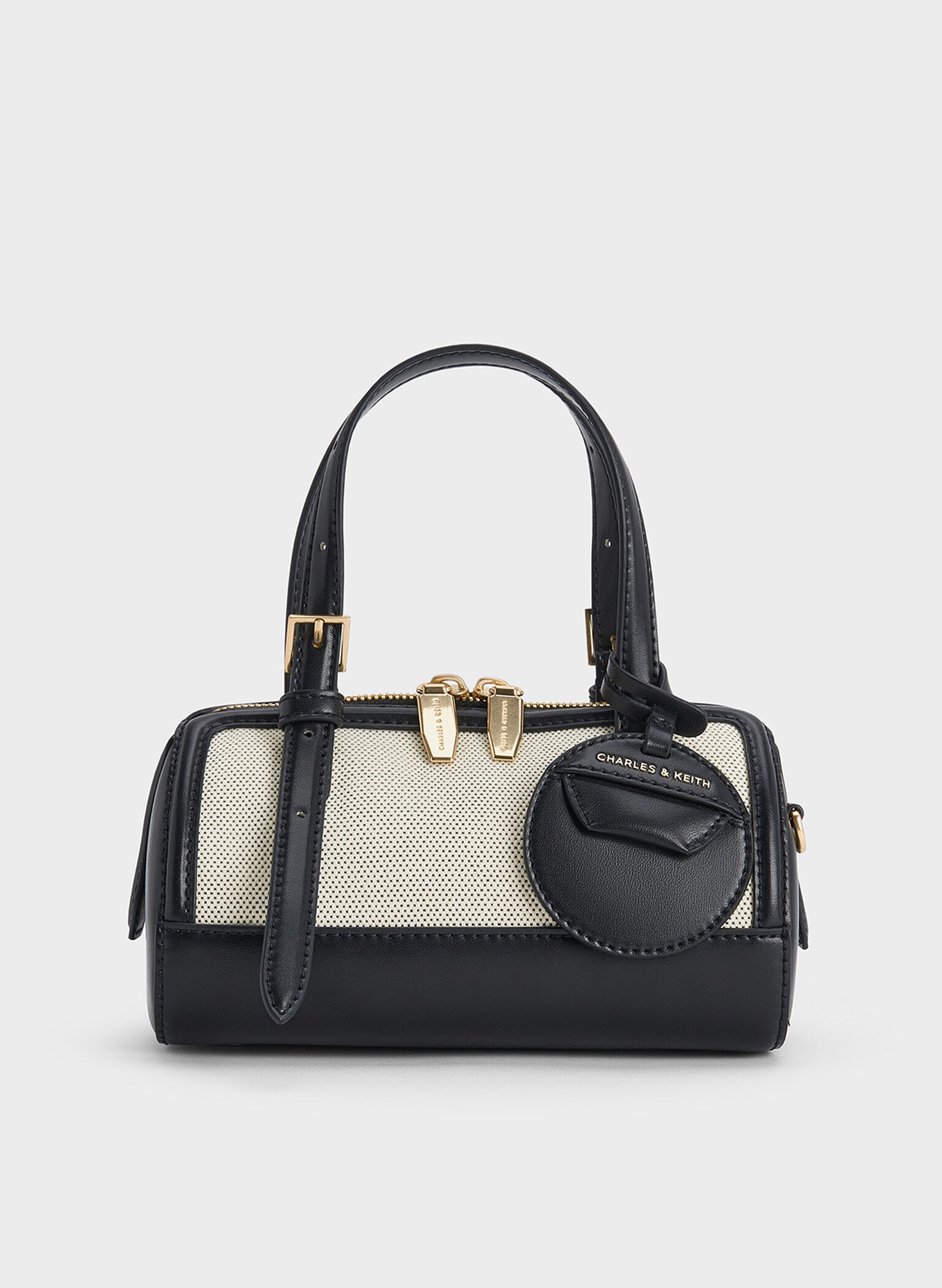 Enola Canvas Two-Tone Bowling Bag, Black, hi-res