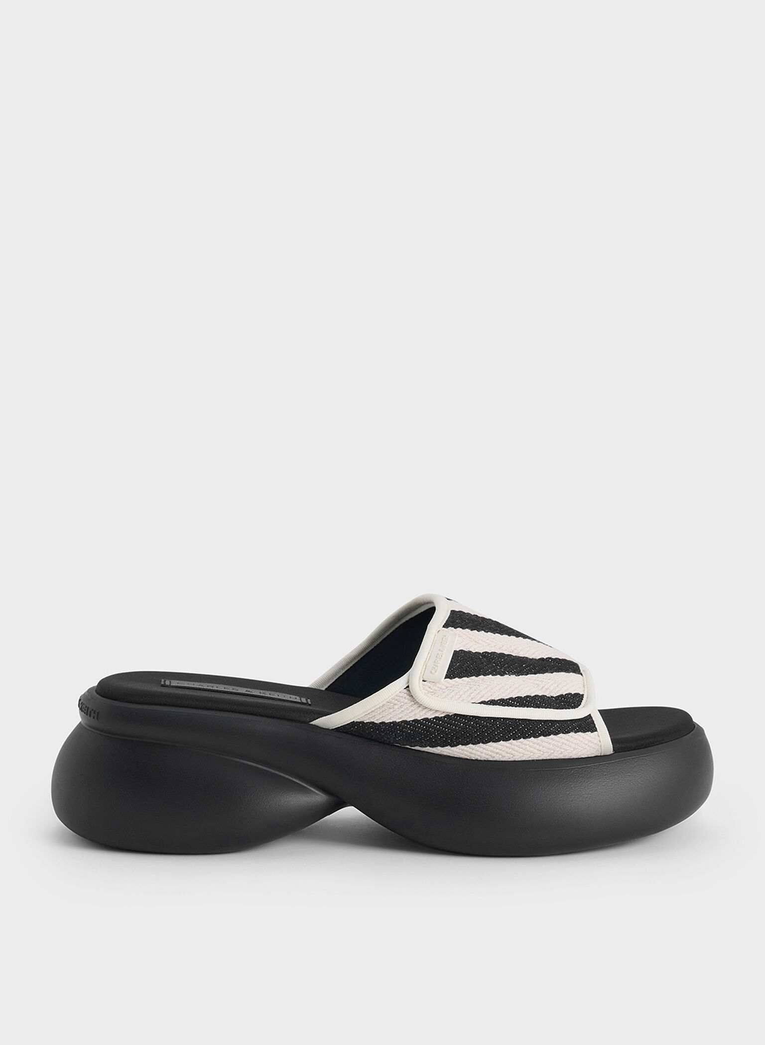 Striped Platform Sporty Slide Sandals, Multi, hi-res