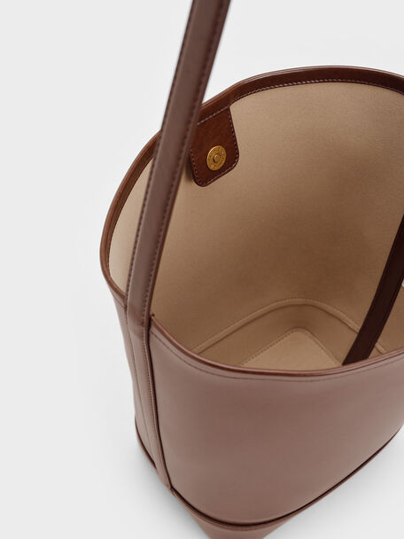 Enola Elongated Bucket Bag, Dark Brown, hi-res