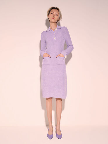 Woven Slingback Pumps, Purple, hi-res
