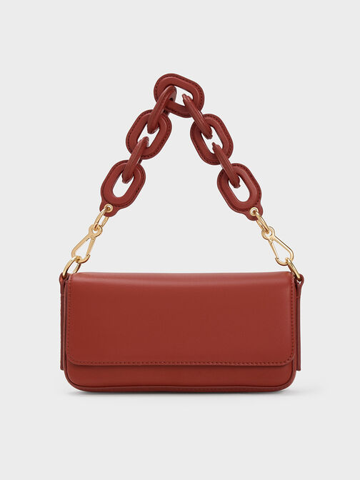 Catena Front Flap Bag, Brick, hi-res